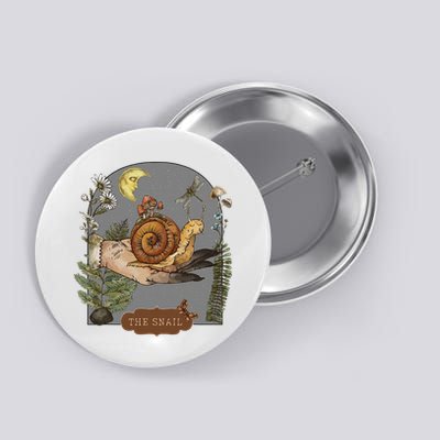 Witchy Cottagecore Goblincore Botanical Aesthetic Snail Button