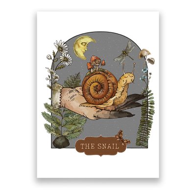 Witchy Cottagecore Goblincore Botanical Aesthetic Snail Poster