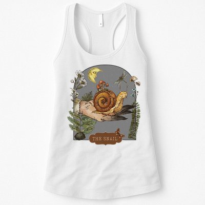 Witchy Cottagecore Goblincore Botanical Aesthetic Snail Womens Tank Top