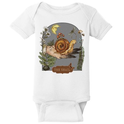 Witchy Cottagecore Goblincore Botanical Aesthetic Snail Baby Bodysuit