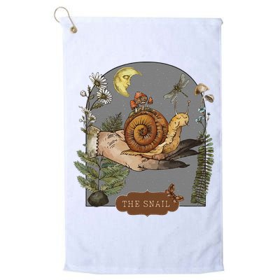 Witchy Cottagecore Goblincore Botanical Aesthetic Snail Golf Towel