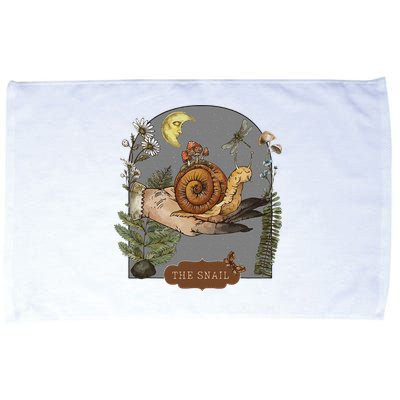 Witchy Cottagecore Goblincore Botanical Aesthetic Snail Microfiber Hand Towel