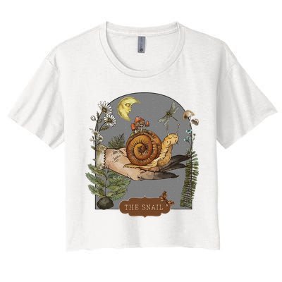 Witchy Cottagecore Goblincore Botanical Aesthetic Snail Crop Top