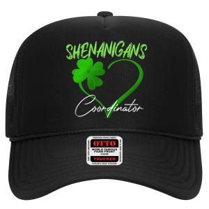 WoShenanigans Coordinator Green Heart Shamrock St Patricks Day High Crown Mesh Back Trucker Hat