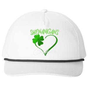 WoShenanigans Coordinator Green Heart Shamrock St Patricks Day Snapback Five-Panel Rope Hat