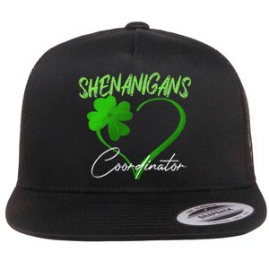 WoShenanigans Coordinator Green Heart Shamrock St Patricks Day Flat Bill Trucker Hat