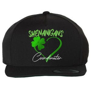 WoShenanigans Coordinator Green Heart Shamrock St Patricks Day Wool Snapback Cap