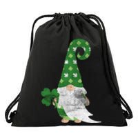 Women Cute Gnome St. Patricks Day Design Shamrock Drawstring Bag