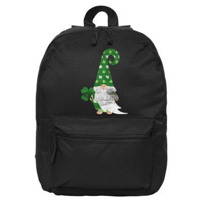 Women Cute Gnome St. Patricks Day Design Shamrock 16 in Basic Backpack