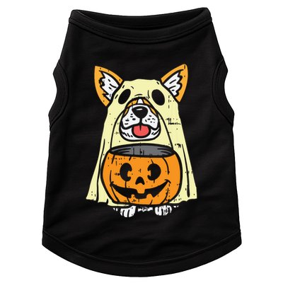 Welsh Corgi Ghost Funny Halloween Costume Dog Owner Lover Doggie Tank