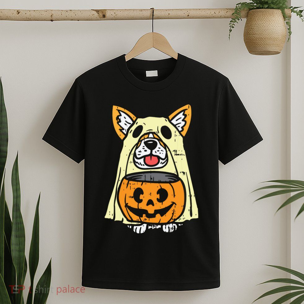 Welsh Corgi Ghost Funny Halloween Costume Dog Owner Lover T-Shirt