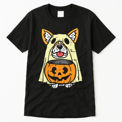 Welsh Corgi Ghost Funny Halloween Costume Dog Owner Lover Tall T-Shirt