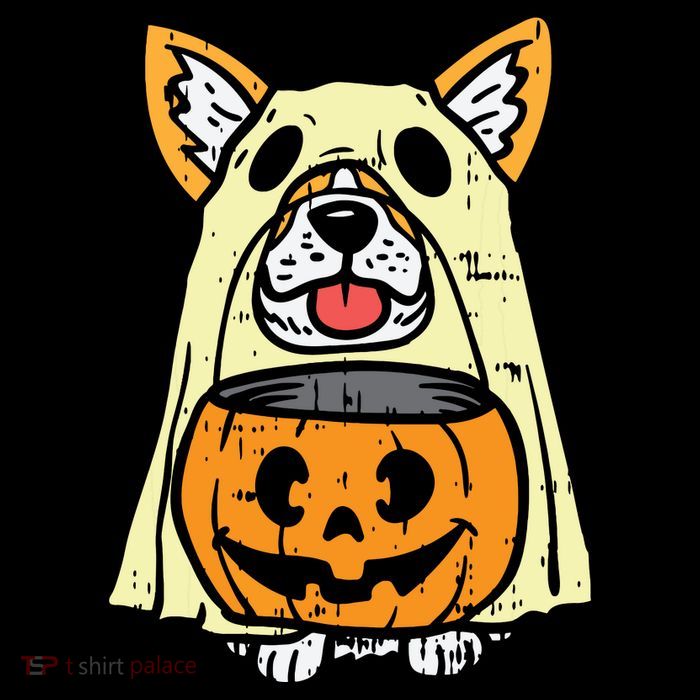 Welsh Corgi Ghost Funny Halloween Costume Dog Owner Lover Sustainable Bucket Hat