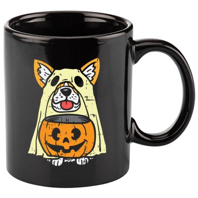 Welsh Corgi Ghost Funny Halloween Costume Dog Owner Lover 11oz C Handle Ceramic Mug