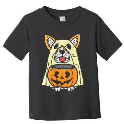 Welsh Corgi Ghost Funny Halloween Costume Dog Owner Lover Toddler T-Shirt