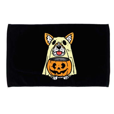 Welsh Corgi Ghost Funny Halloween Costume Dog Owner Lover Microfiber Hand Towel