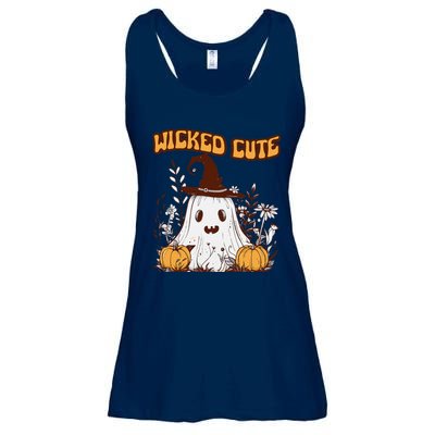 Wicked Cute Ghost And Pumpkin Fun Spooky Design Ladies Essential Flowy Tank