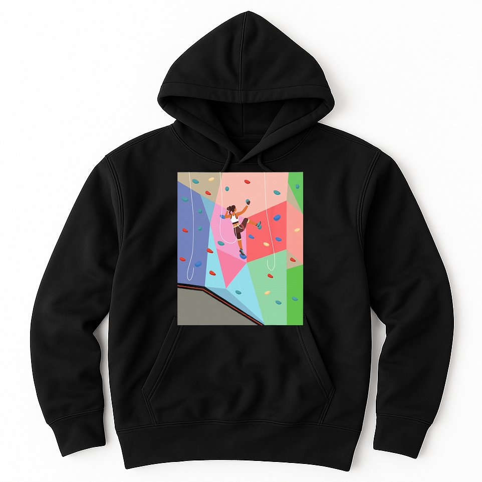 Wall Climbing Girl Rock Climber Indoor Sports Adventure Hoodie