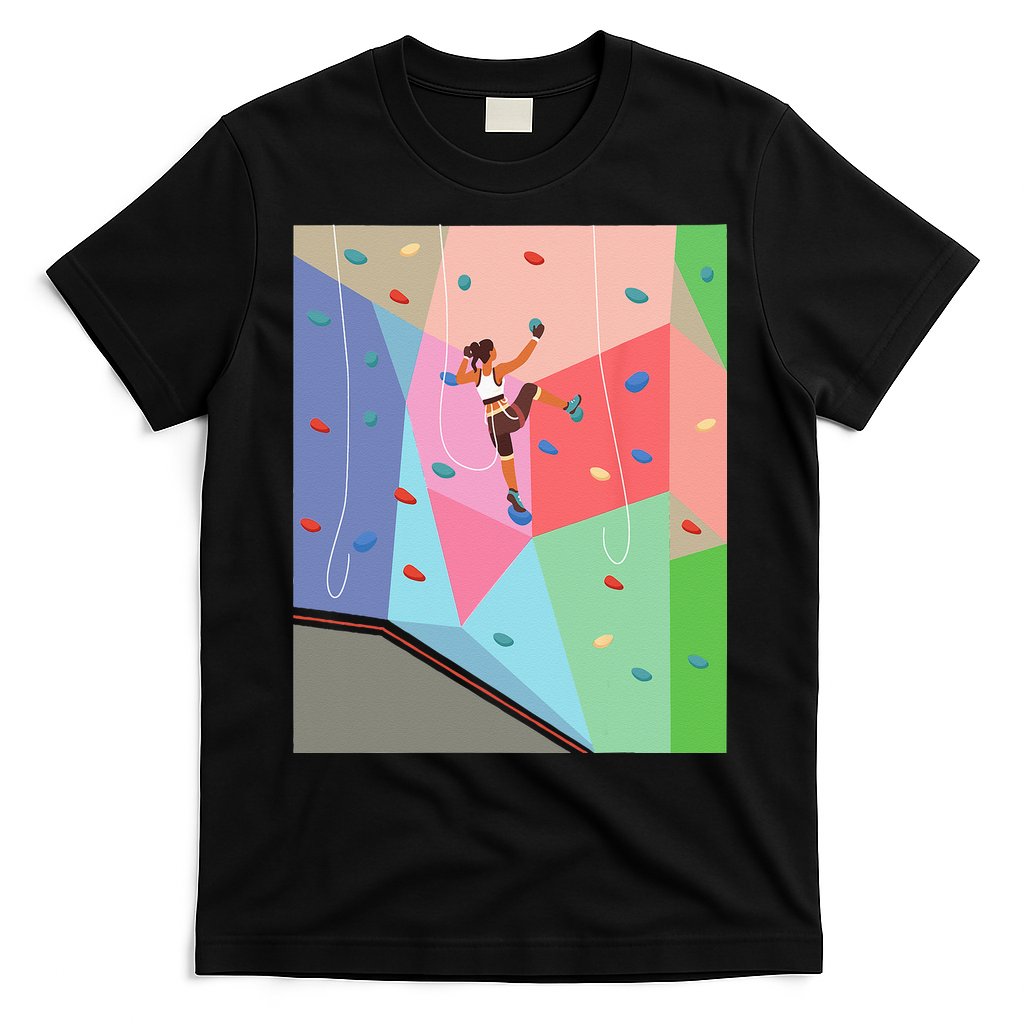 Wall Climbing Girl Rock Climber Indoor Sports Adventure T-Shirt