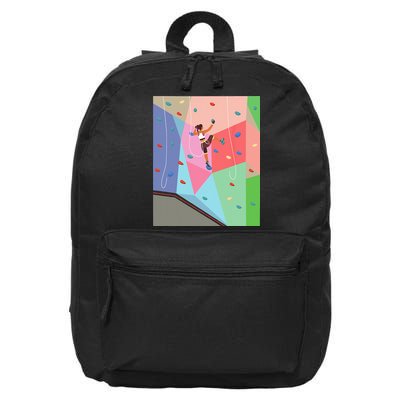 Wall Climbing Girl Rock Climber Indoor Sports Adventure 16 in Basic Backpack