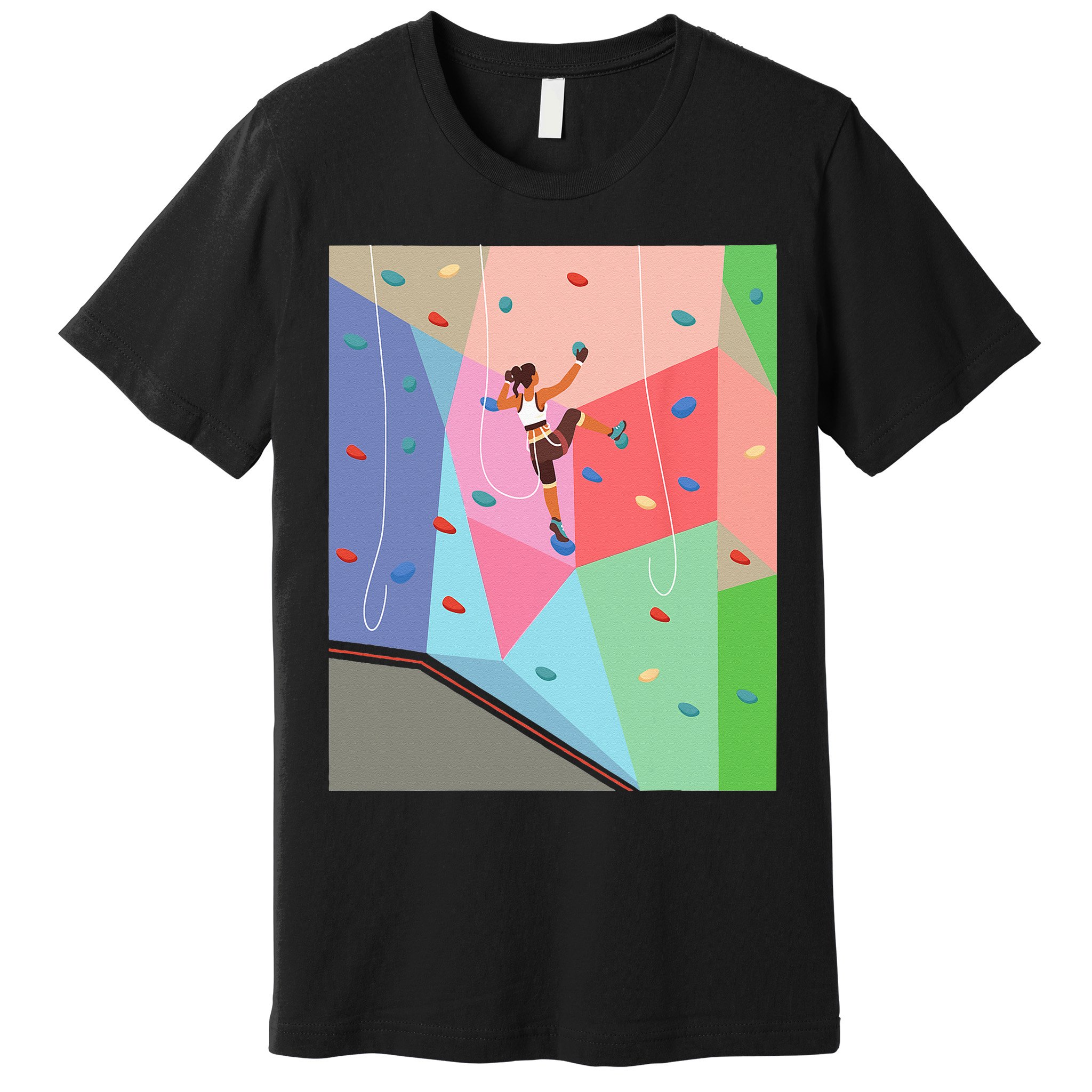 Wall Climbing Girl Rock Climber Indoor Sports Adventure Premium T-Shirt