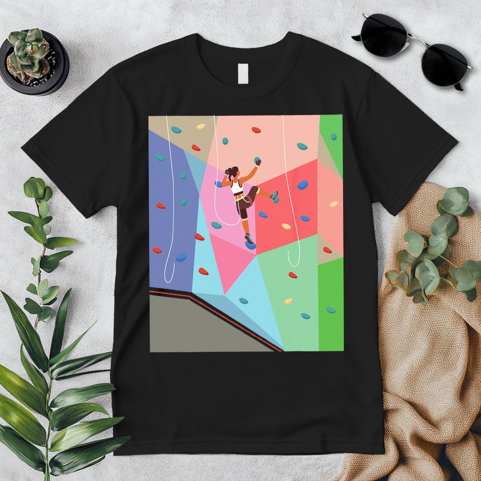 Wall Climbing Girl Rock Climber Indoor Sports Adventure Premium T-Shirt