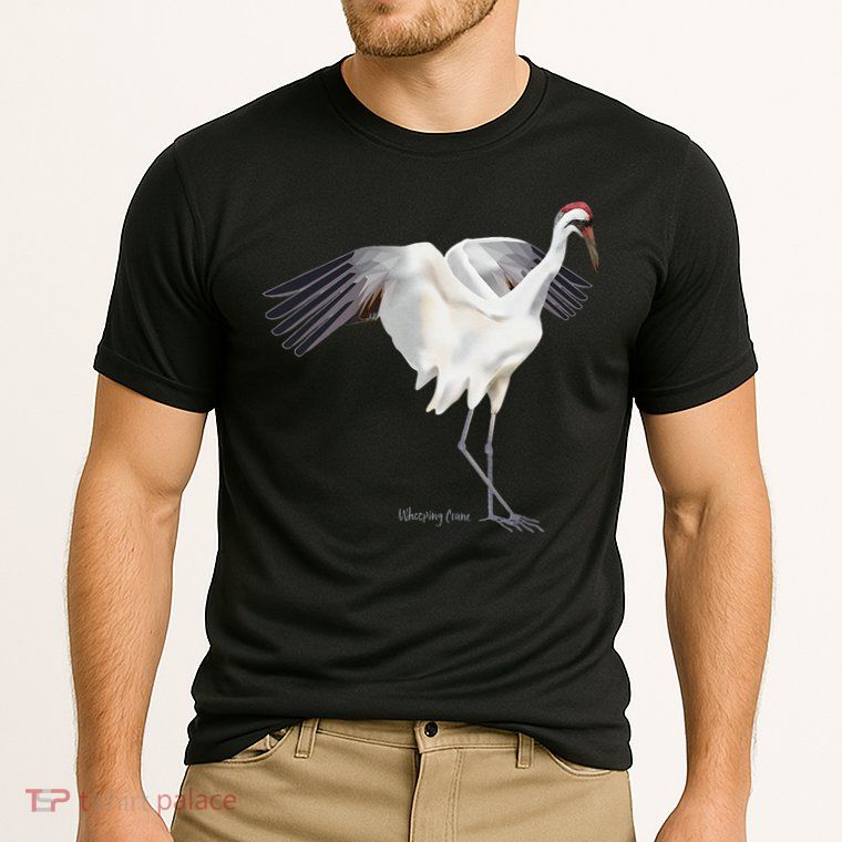Whooping Crane Graphic Wildlife Bird Watching Performance Shirt