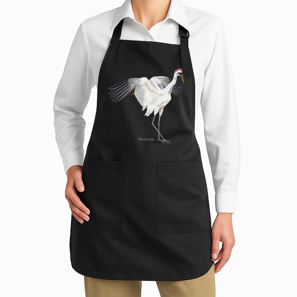 Whooping Crane Graphic Wildlife Bird Watching Apron