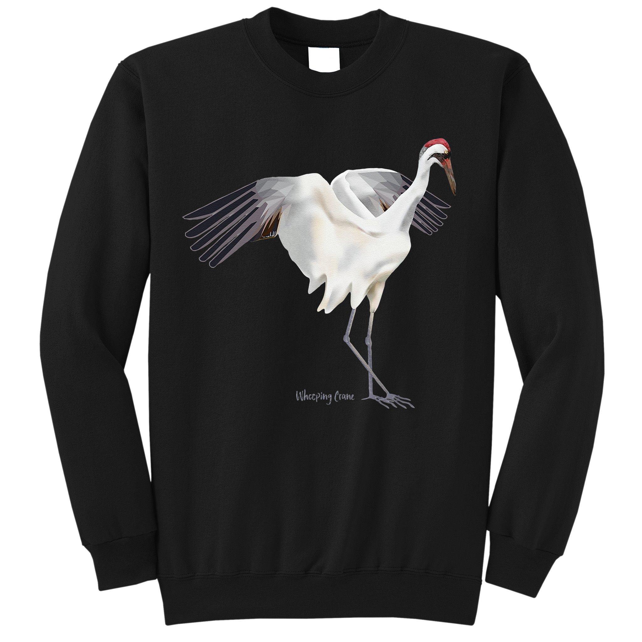 Whooping Crane Graphic Wildlife Bird Watching Sweatshirt