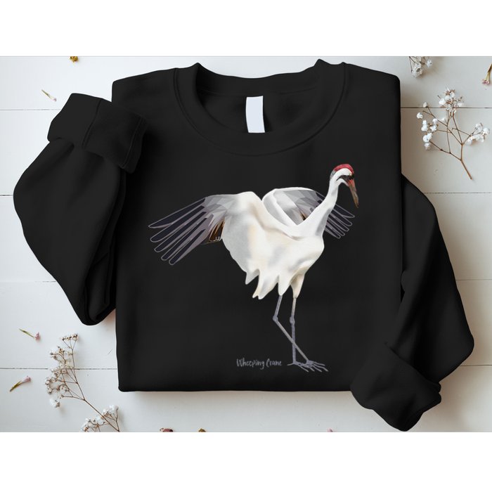 Whooping Crane Graphic Wildlife Bird Watching Sweatshirt