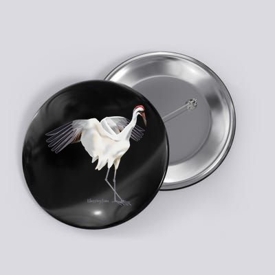 Whooping Crane Graphic Wildlife Bird Watching Button