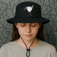 Whooping Crane Graphic Wildlife Bird Watching Bucket Hat