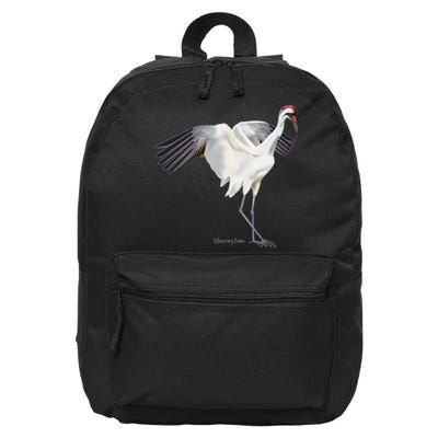 Whooping Crane Graphic Wildlife Bird Watching 16 in Basic Backpack