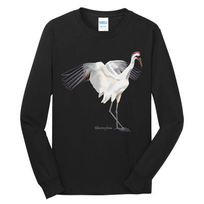 Whooping Crane Graphic Wildlife Bird Watching Tall Long Sleeve T-Shirt