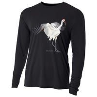 Whooping Crane Graphic Wildlife Bird Watching Cooling Performance Long Sleeve Crew