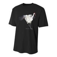 Whooping Crane Graphic Wildlife Bird Watching Youth Performance Sprint T-Shirt