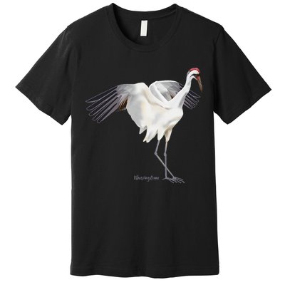 Whooping Crane Graphic Wildlife Bird Watching Premium T-Shirt