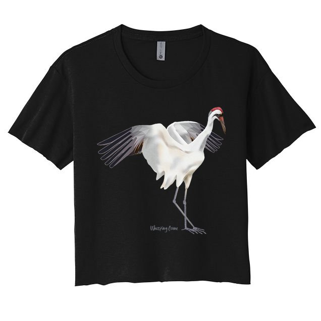Whooping Crane Graphic Wildlife Bird Watching Crop Top