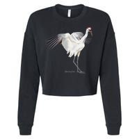 Whooping Crane Graphic Wildlife Bird Watching Cropped Pullover Crew