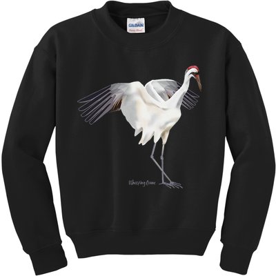 Whooping Crane Graphic Wildlife Bird Watching Kids Sweatshirt