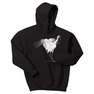 Whooping Crane Graphic Wildlife Bird Watching Kids Hoodie