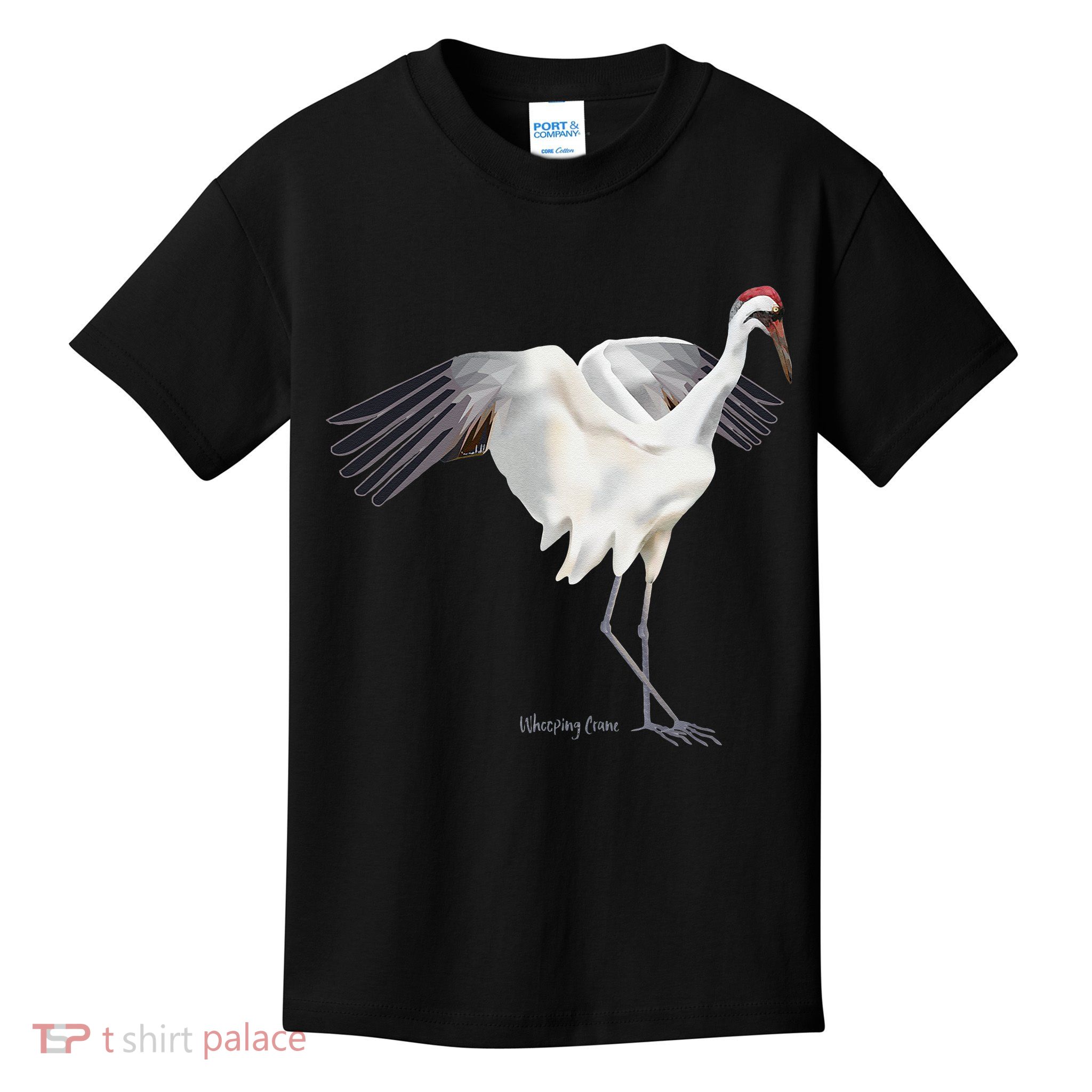 Whooping Crane Graphic Wildlife Bird Watching Kids T-Shirt