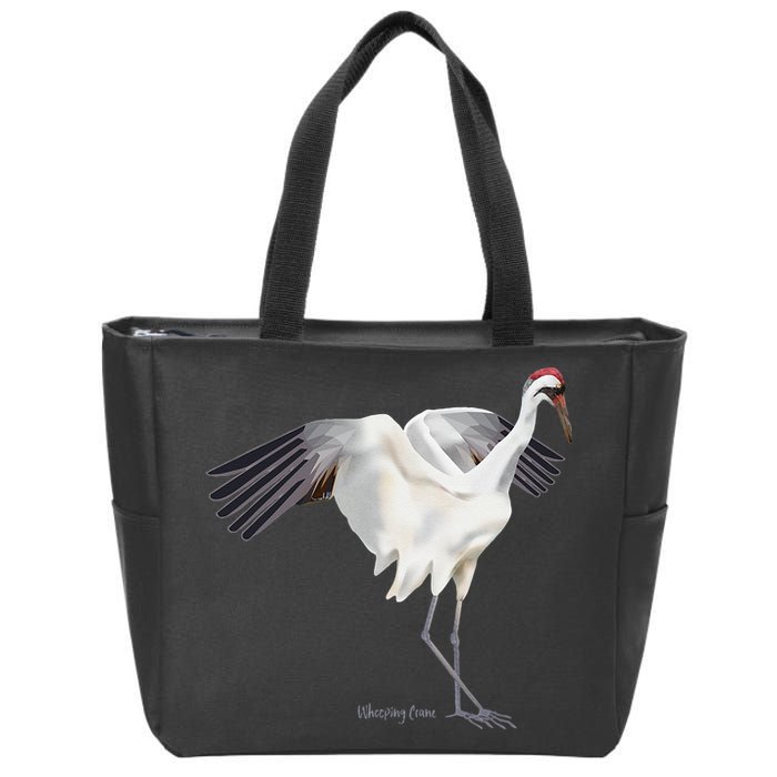 Whooping Crane Graphic Wildlife Bird Watching Zip Tote Bag