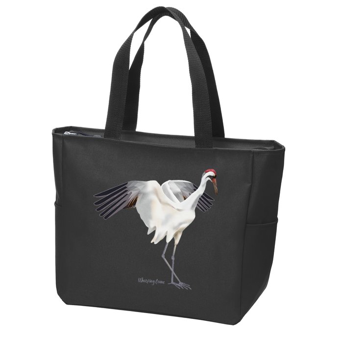 Whooping Crane Graphic Wildlife Bird Watching Zip Tote Bag