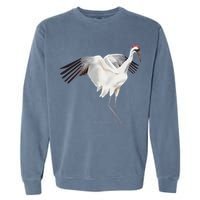 Whooping Crane Graphic Wildlife Bird Watching Garment-Dyed Sweatshirt