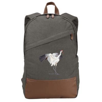 Whooping Crane Graphic Wildlife Bird Watching Cotton Canvas Backpack