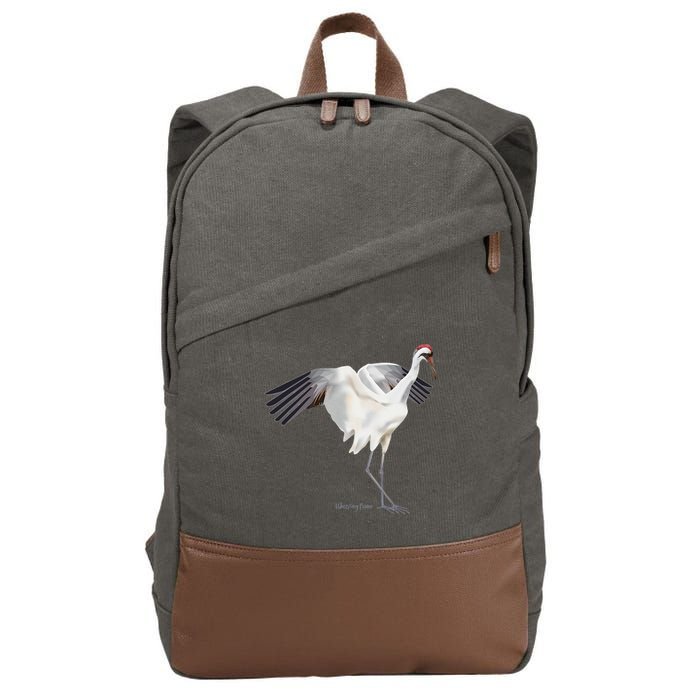 Whooping Crane Graphic Wildlife Bird Watching Cotton Canvas Backpack