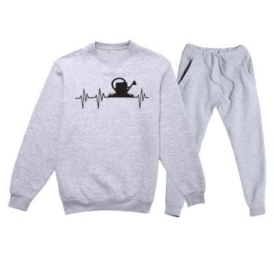 Watering Can Heartbeat Gardening Gardener Gift Light Premium Crewneck Sweatsuit Set