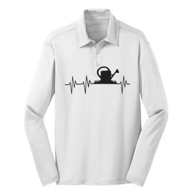 Watering Can Heartbeat Gardening Gardener Gift Light Silk Touch Performance Long Sleeve Polo