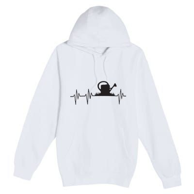 Watering Can Heartbeat Gardening Gardener Gift Light Premium Pullover Hoodie